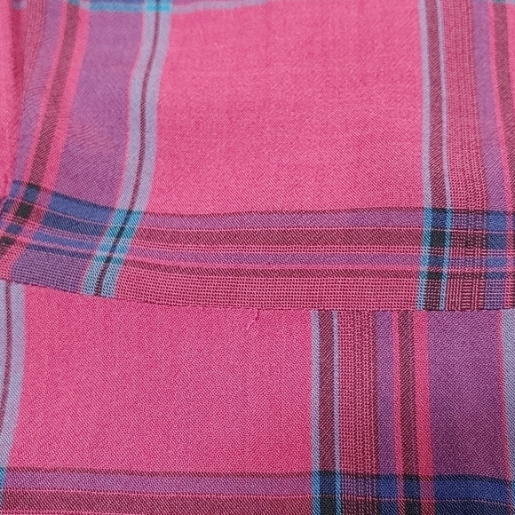 Volcom Red Plaid Lightweight Scoop Neck Mini Dress Size Medium - Picture 14 of 15